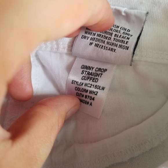 Hudson Ginny Crop Straight Cuffed White Jeans 24 - Picture 12 of 12